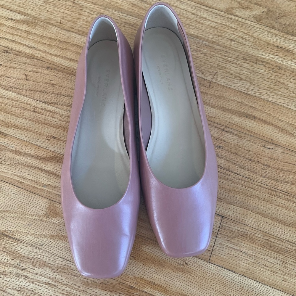 Everlane 90’s Square Pink Leather Flats